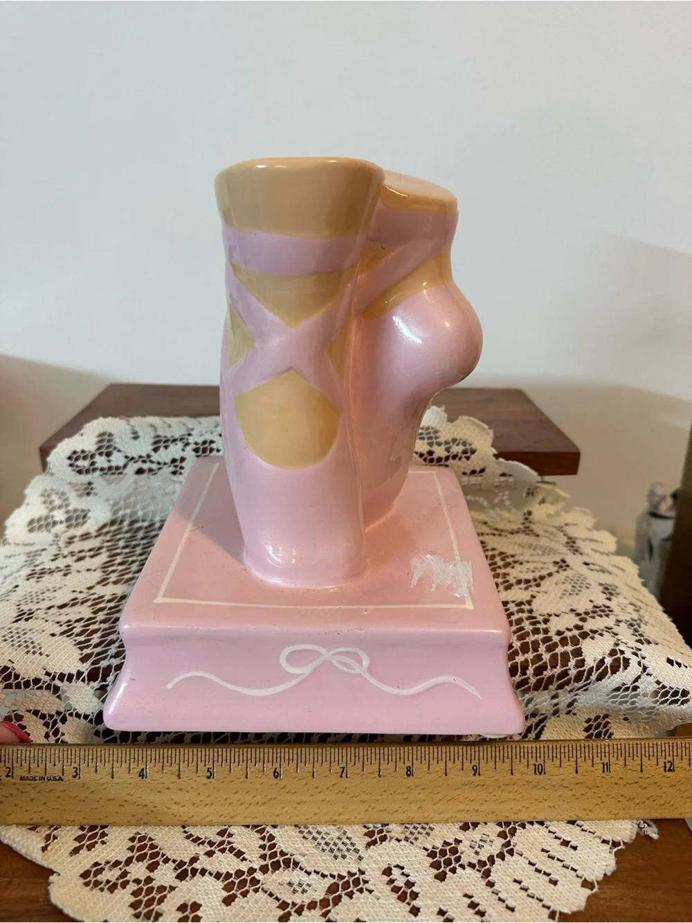 Pink Ceramic Ballet Slipper Piggy Bank